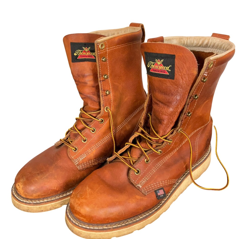 Thorogood American Heritage Work Boots Men 9.5 D Brown Moc Toe 814-4364
